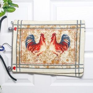 Farmhouse Rustic Rooster Chickens Placemat Reversible Set of 3